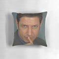 High-definition Jeff Goldblum throw pillow with realistic image