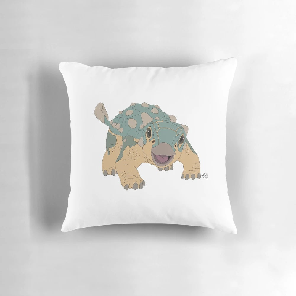 Jurassic-themed decorative pillow with a realistic, bumpy dinosaur skin texture