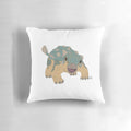 Jurassic-themed decorative pillow with a realistic, bumpy dinosaur skin texture