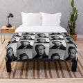 Realistic portrait of actor Kevin Costner on a plush blanket