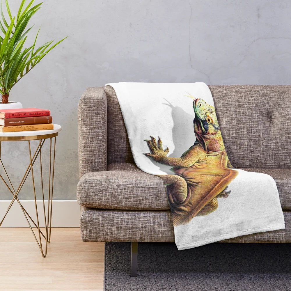 Realistic komodo dragon plush blanket