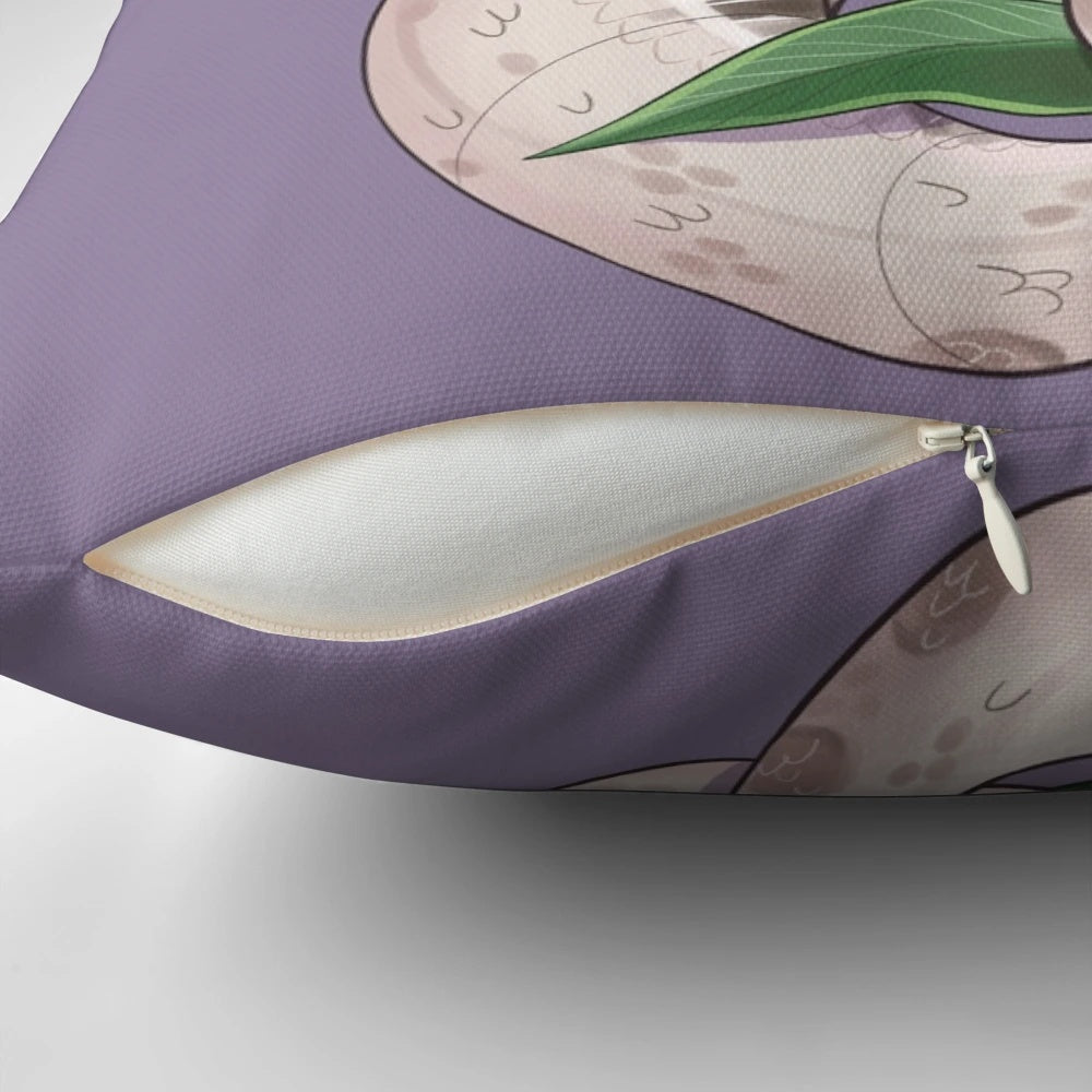 Lavender hognose snake decorative pillow with lily of the valley design