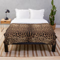Realistic leopard print plush blanket