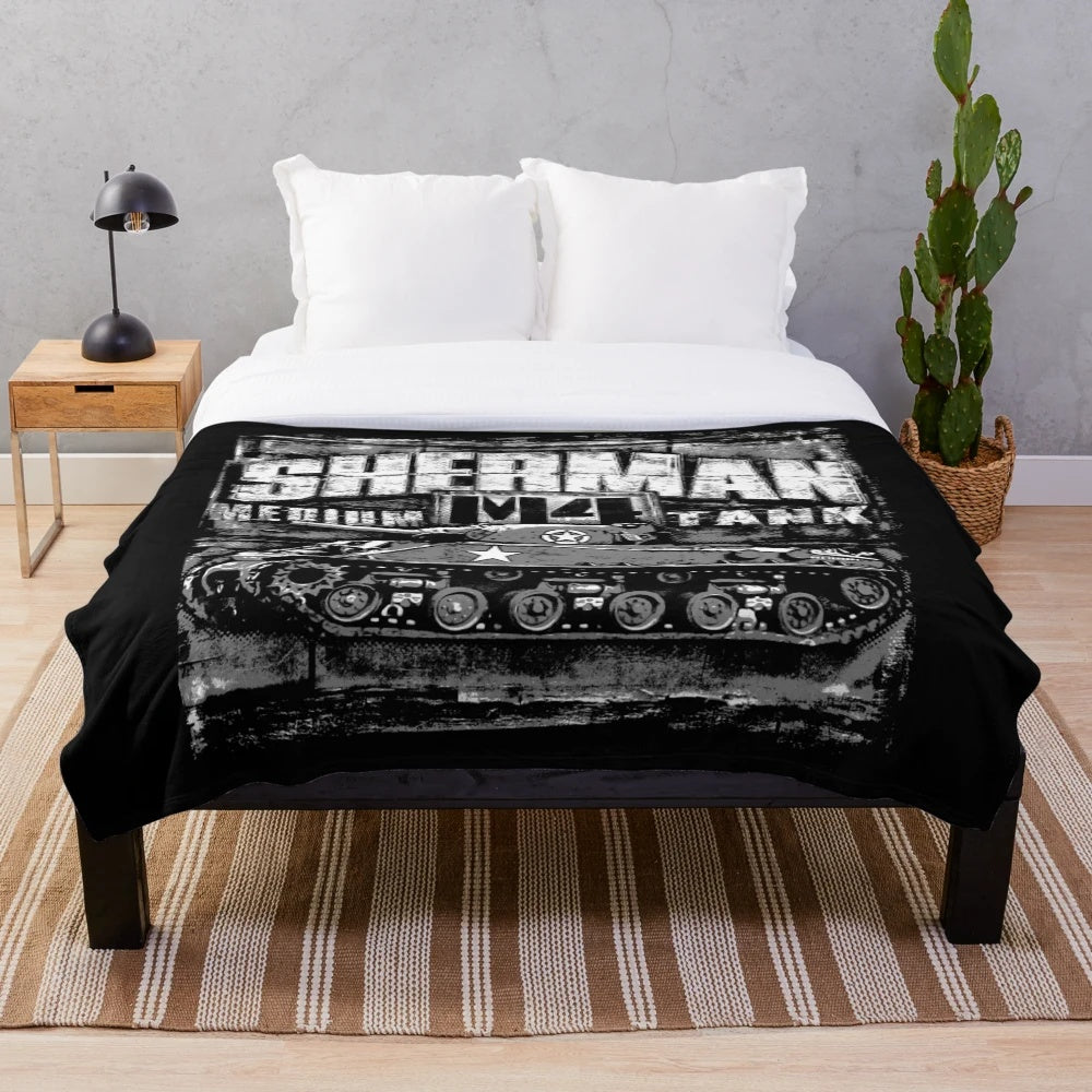 M4 Sherman tank plush blanket