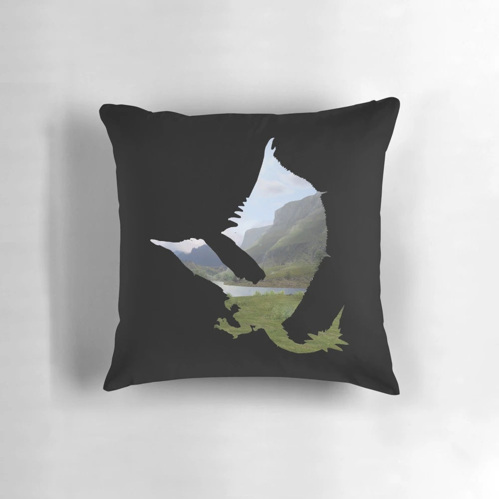 Photo of a Monster Hunter Rathalos-inspired plush pillow, a realistic wyvern-style dragon design for gamers.