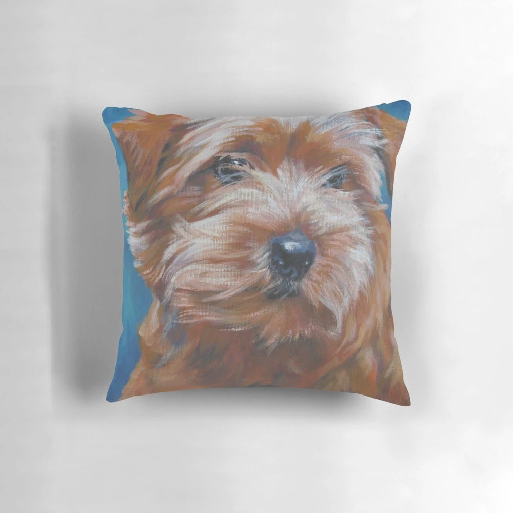 Vibrant and lifelike oil painting of a Norfolk Terrier dog