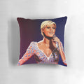 Realistic painting-style decorative pillow featuring the image of German singer and entertainer Helene Fischer.