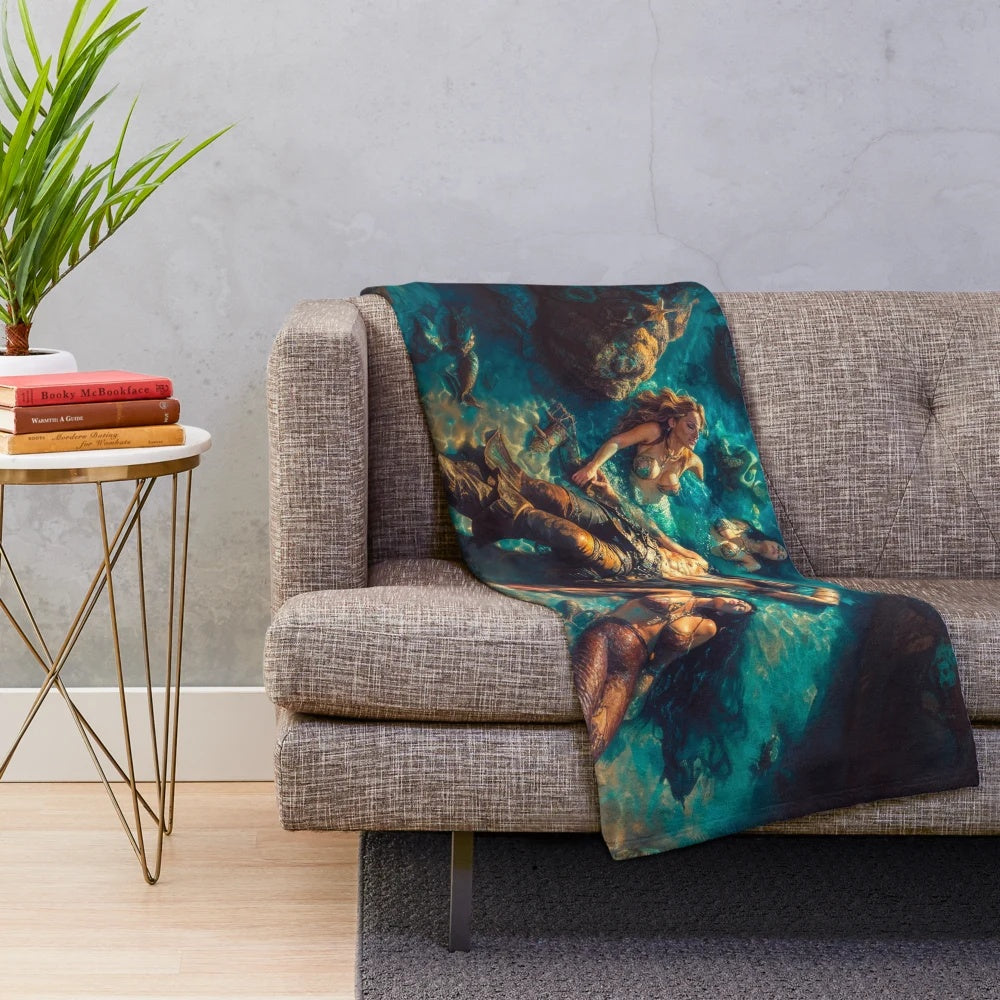 Pirate shipwreck plush blanket with realistic details