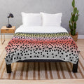 Rainbow trout skin pattern plush blanket for fly fishing enthusiasts