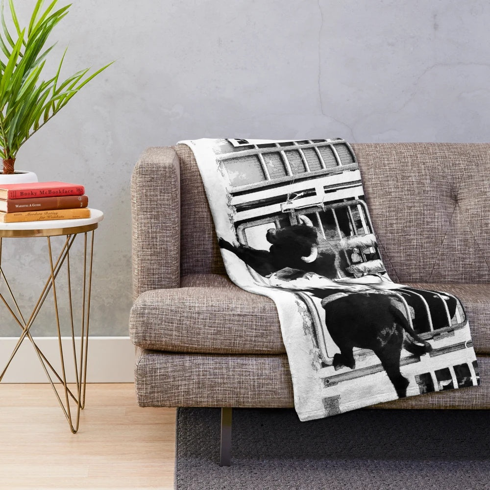 Rodeo bull rider plush blanket