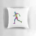 Realistic watercolor illustration of a running man on a pillow, perfect for sports and fitness enthusiasts.