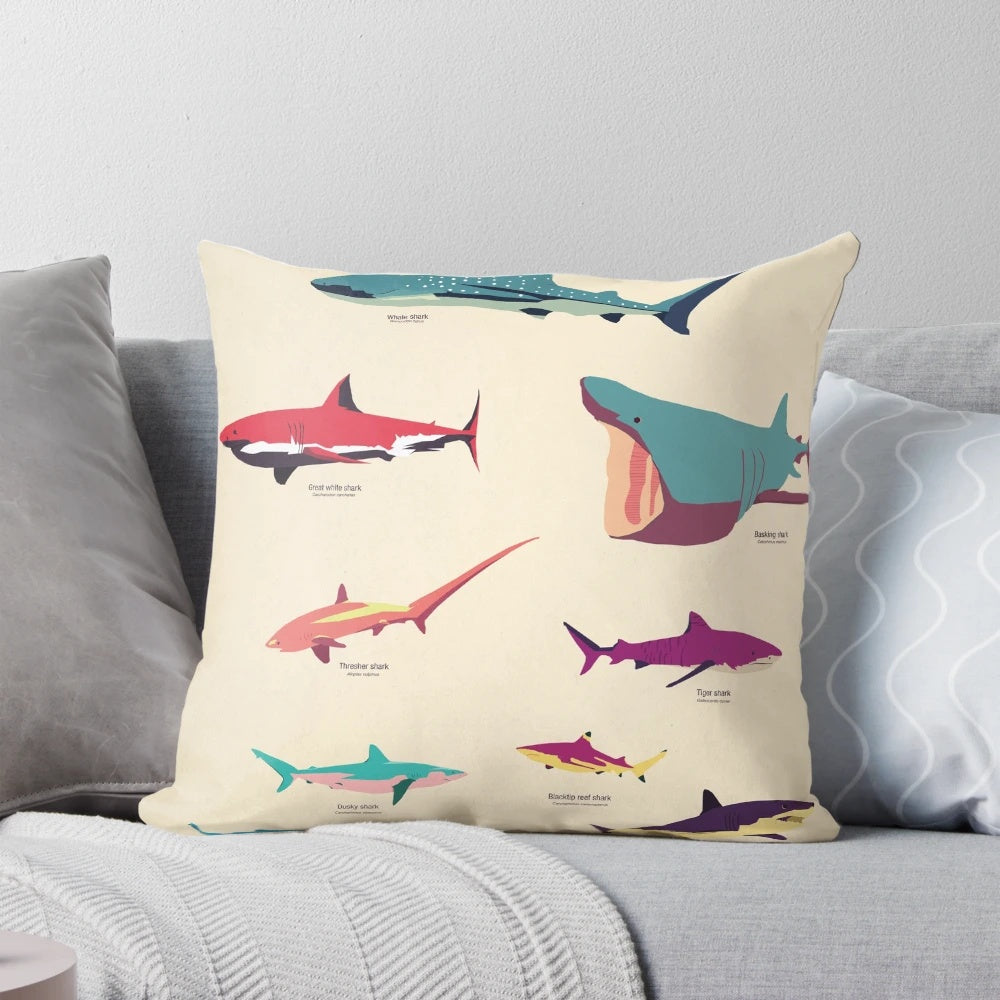 Soft and plush shark-shaped pillow for home decor and gifts
