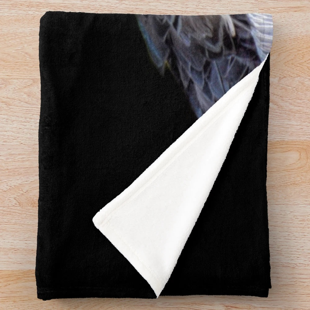 Shoebill plush blanket featuring a close-up portrait of the unique and captivating shoebill bird