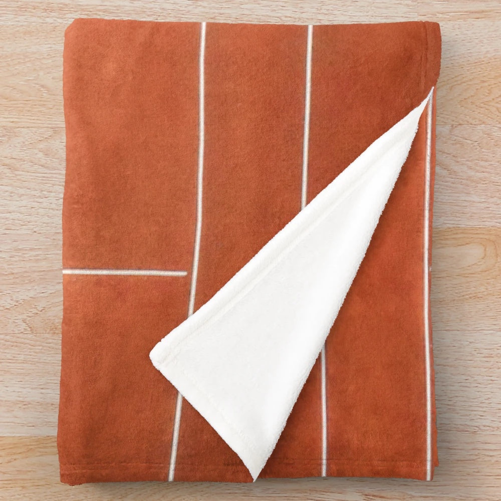 Plush blanket featuring a birdview photography of a tennis court