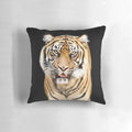 Realistic tiger print throw pillow with soft, plush fabric.
