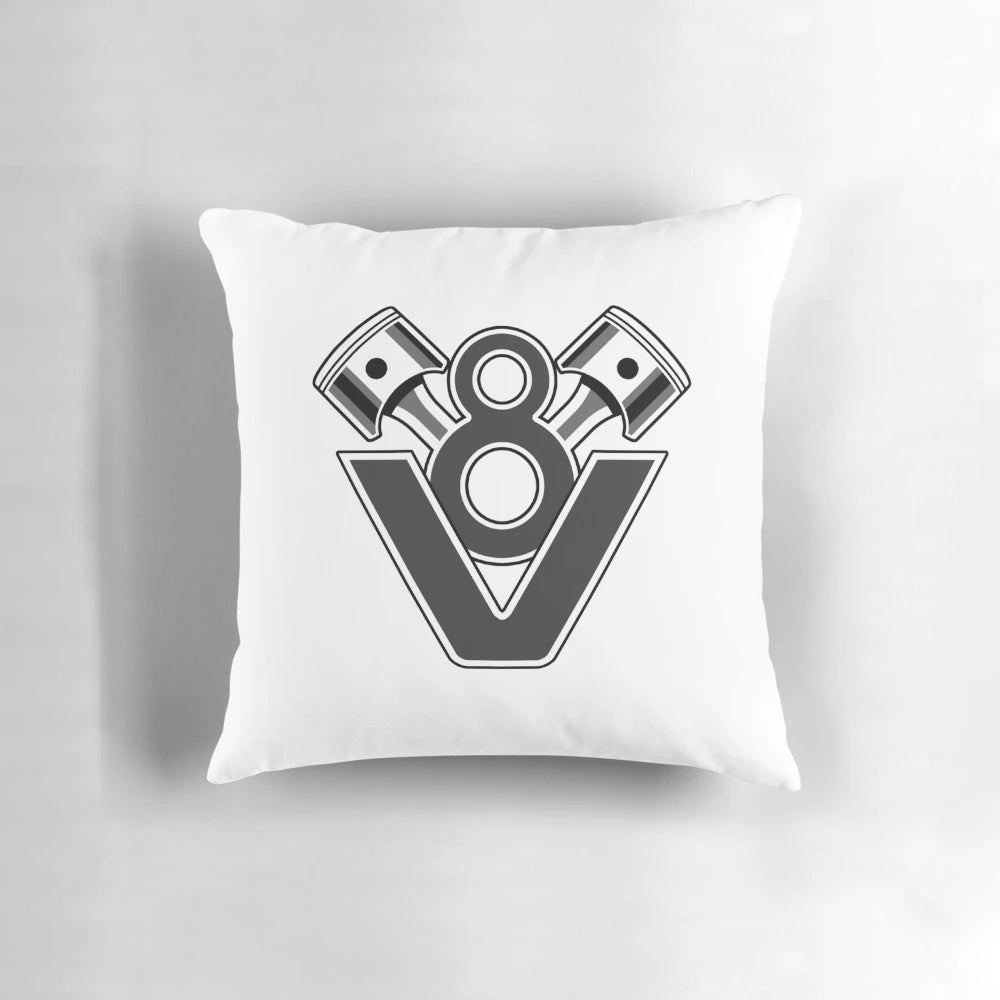 V8 engine piston design decorative throw pillow for car lovers and mechanics