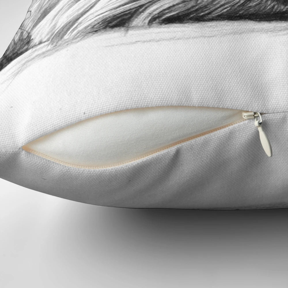 A detailed pencil drawing of a West Highland White Terrier dog