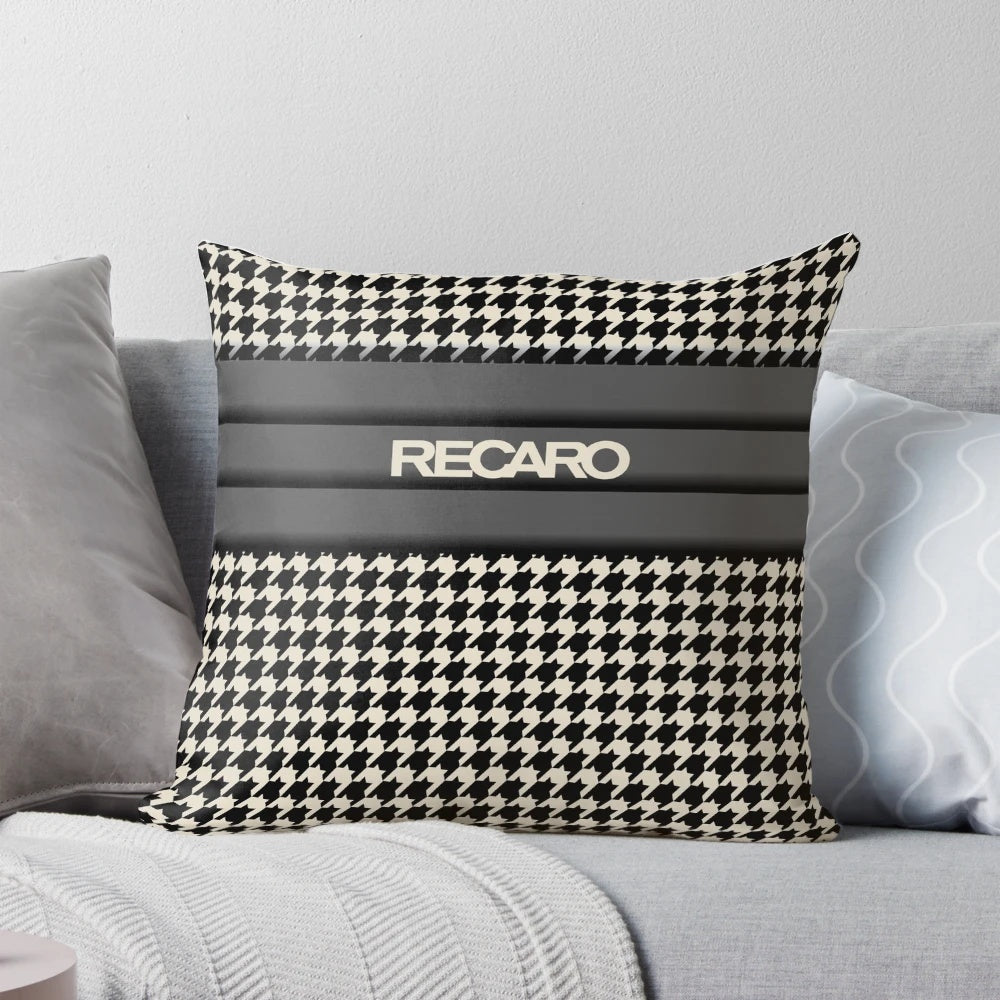 Recaro houndstooth upholstered seat pillow, a premium automotive accessory for racing and luxury cars