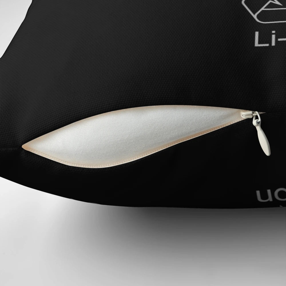 Lithium ion battery themed decorative pillow for tech enthusiasts