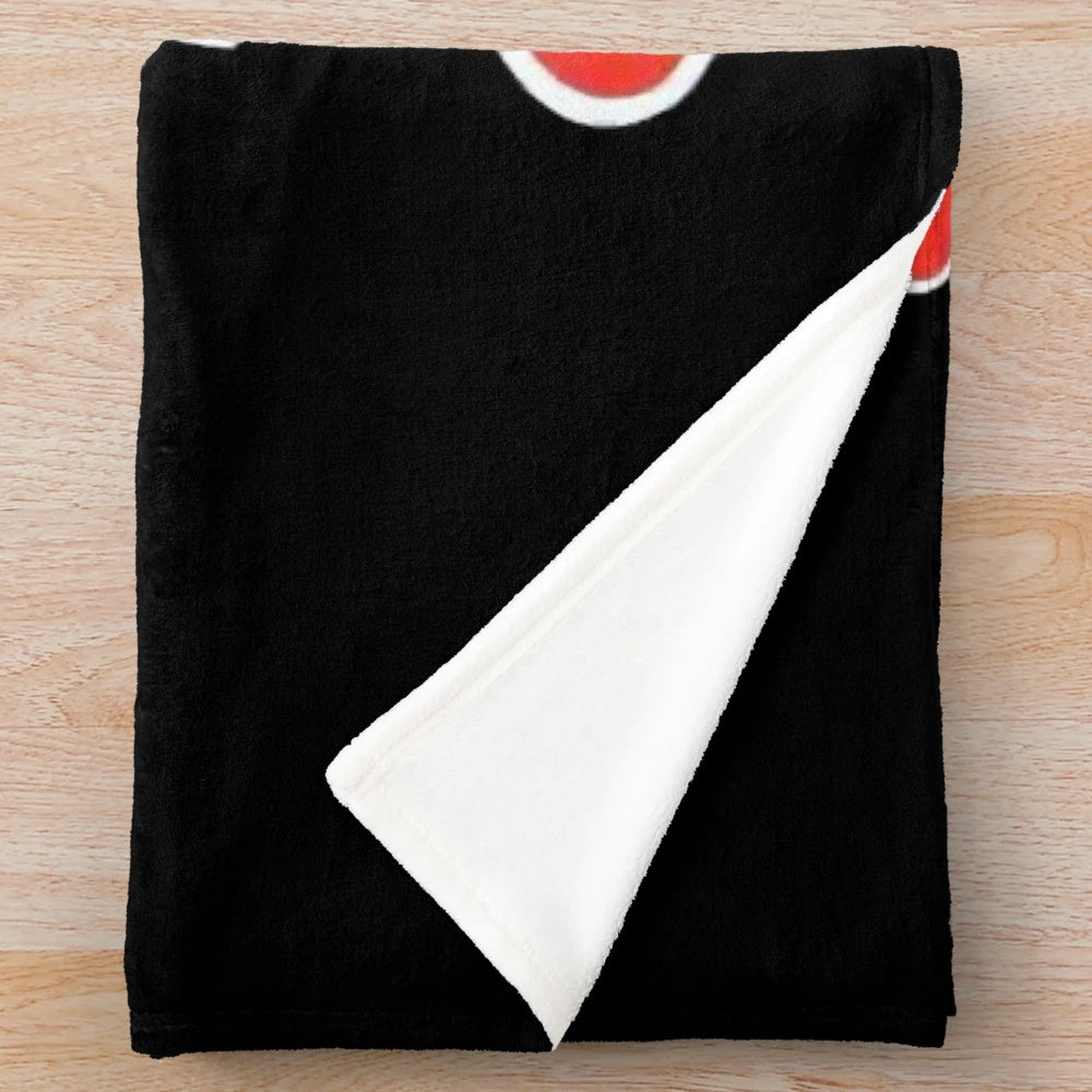 Stray Cats inspired plush blanket featuring a quirky "where the hell is your sense of self-preservation" design