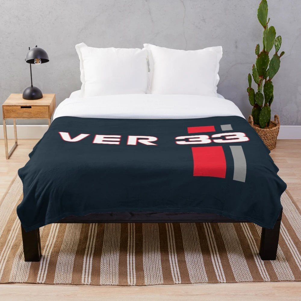 Max Verstappen 33 Formula 1 Red Bull Racing Inspired Plush Blanket