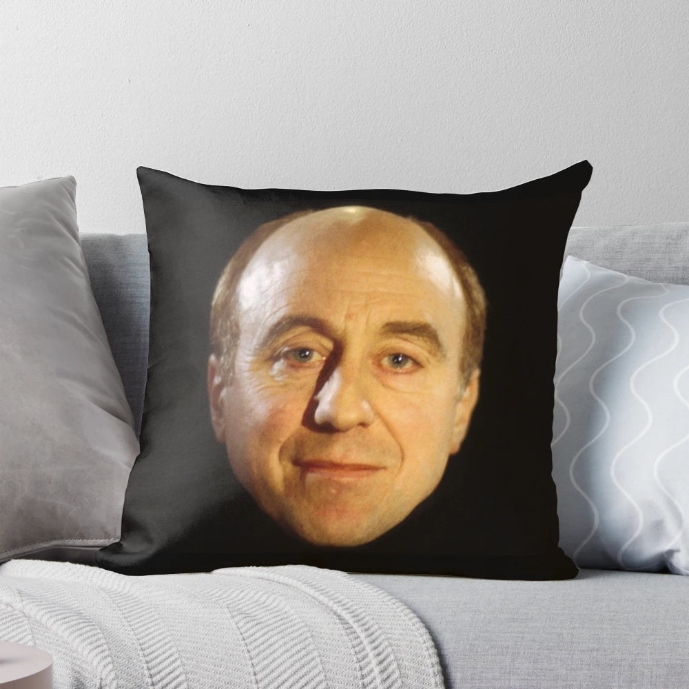 A soft, plush pillow featuring the character Holly from the iconic sci-fi series Red Dwarf.