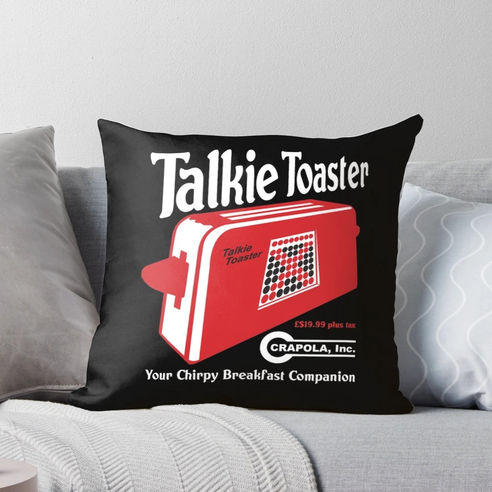 Red Dwarf-themed pillow featuring the iconic characters from the classic 80s sci-fi comedy series