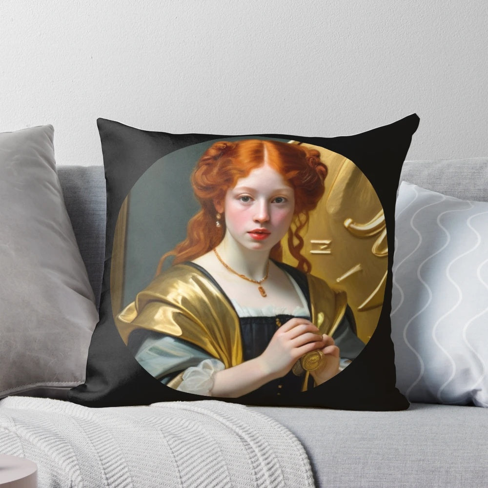 RedHead Art-D31 decorative pillow featuring a unique coin design