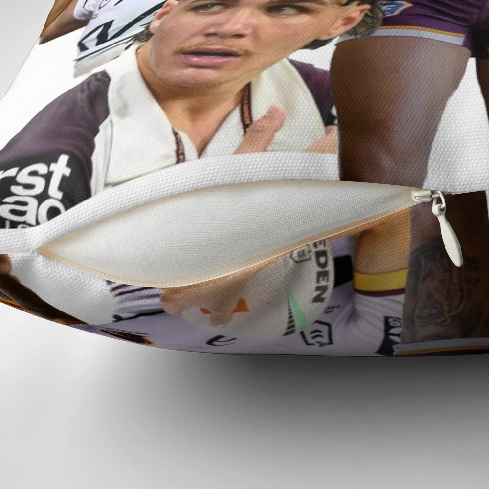 Reece Walsh Broncos NRL Football Collage Pillow