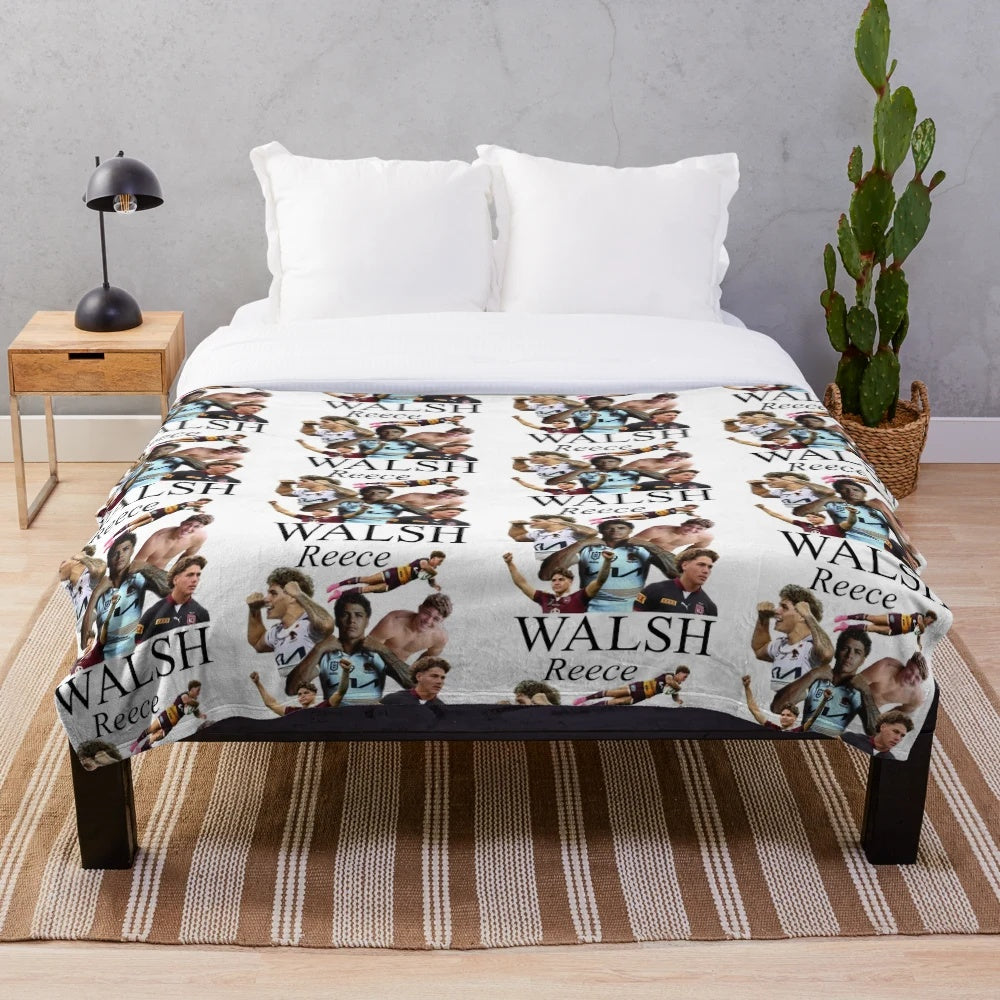Reece Walsh collage plush blanket