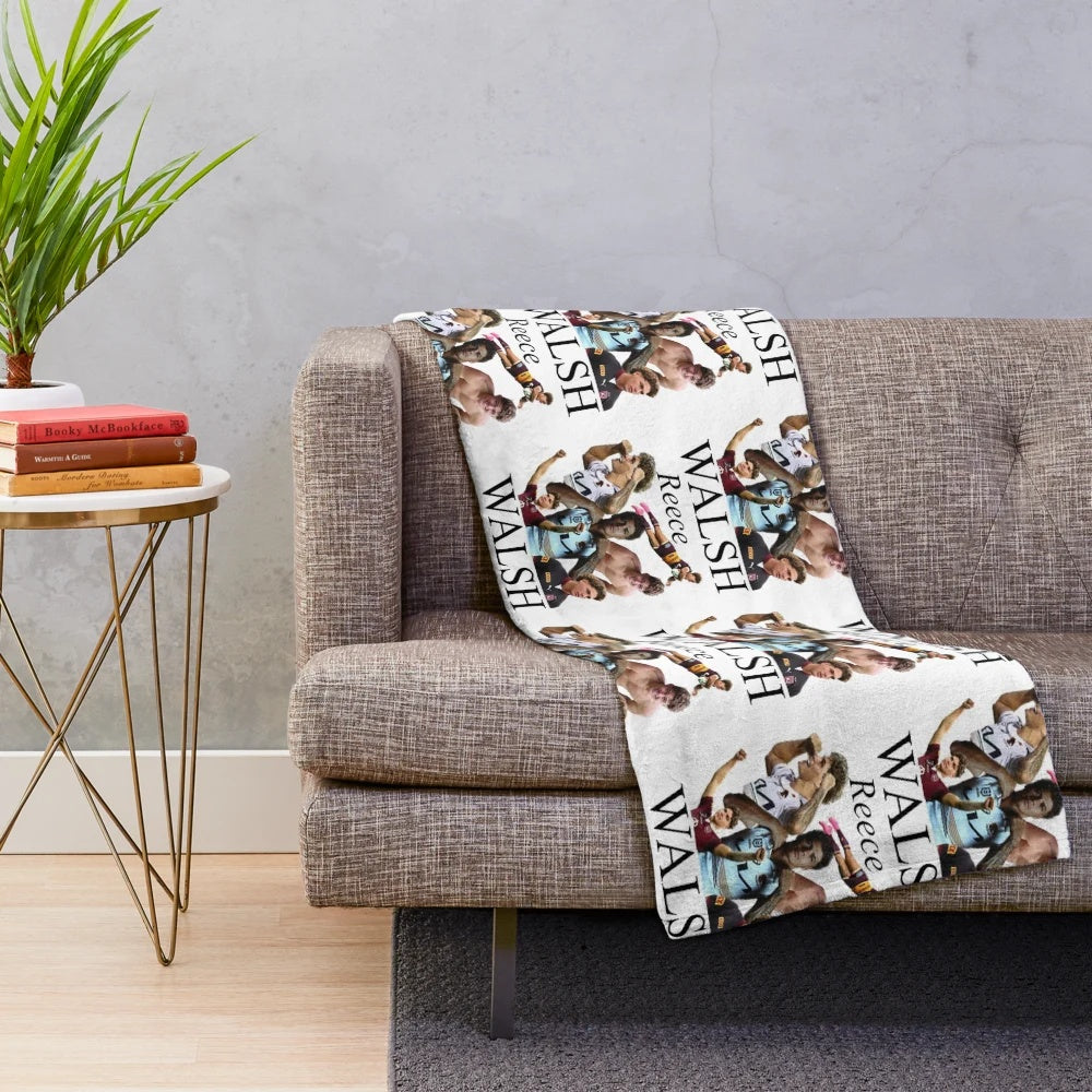 Reece Walsh collage plush blanket