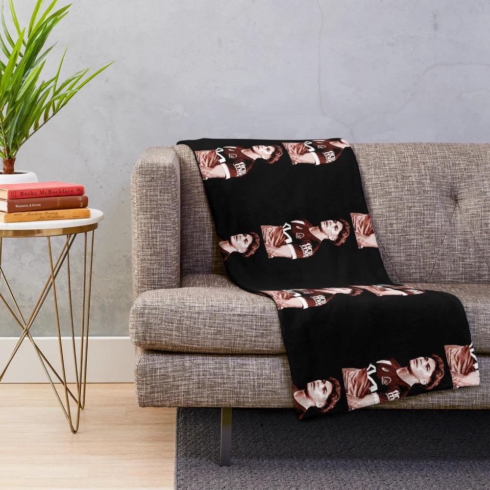 Reece Walsh inspired plush blanket featuring the NRL player's poster-style image