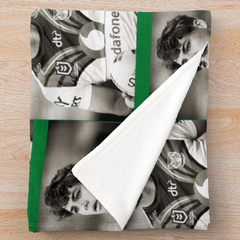Reece Walsh inspired sports plush blanket with Maori designs