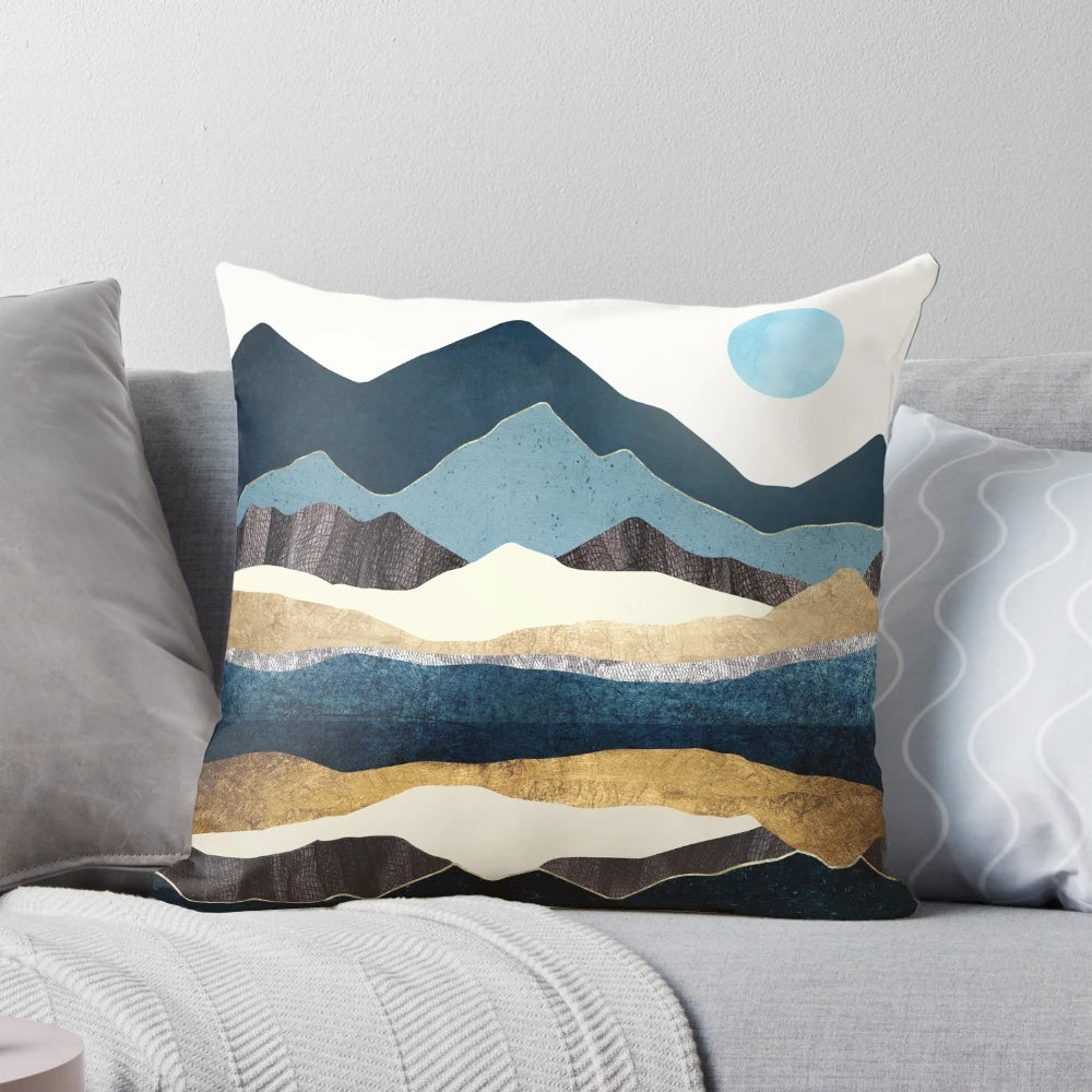Reflect Hills Pillow - Organic, Abstract Landscape Accent for Modern Homes