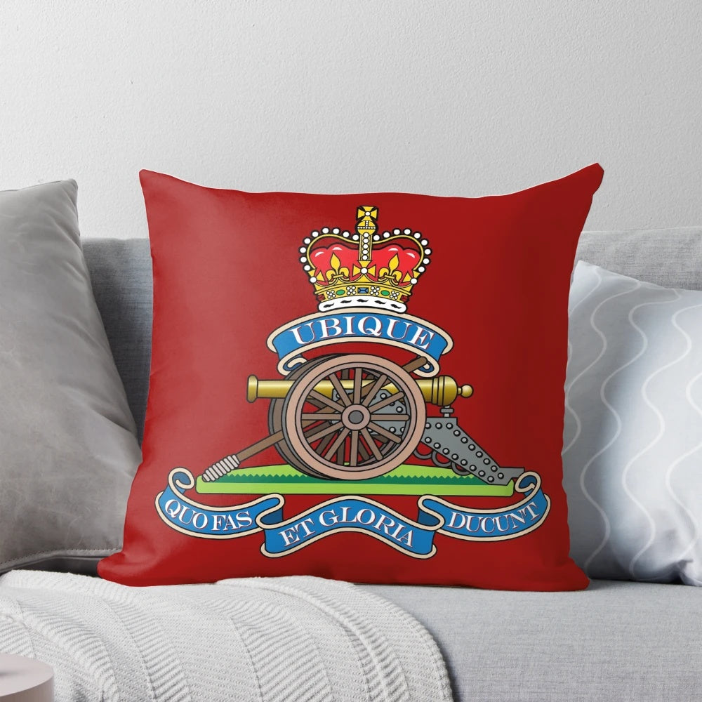 Royal Regiment of Artillery Pillow with Cannon and Military Insignia