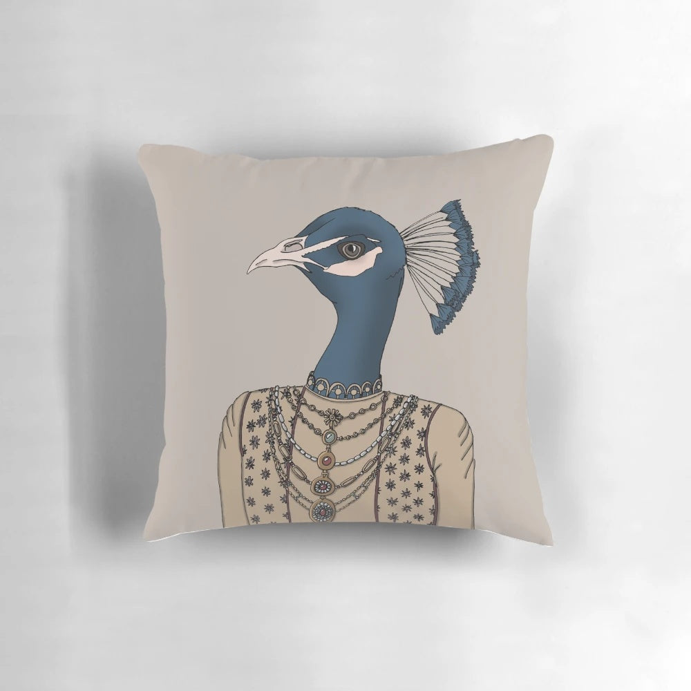 Ornamental Indian royal peacock decorative throw pillow