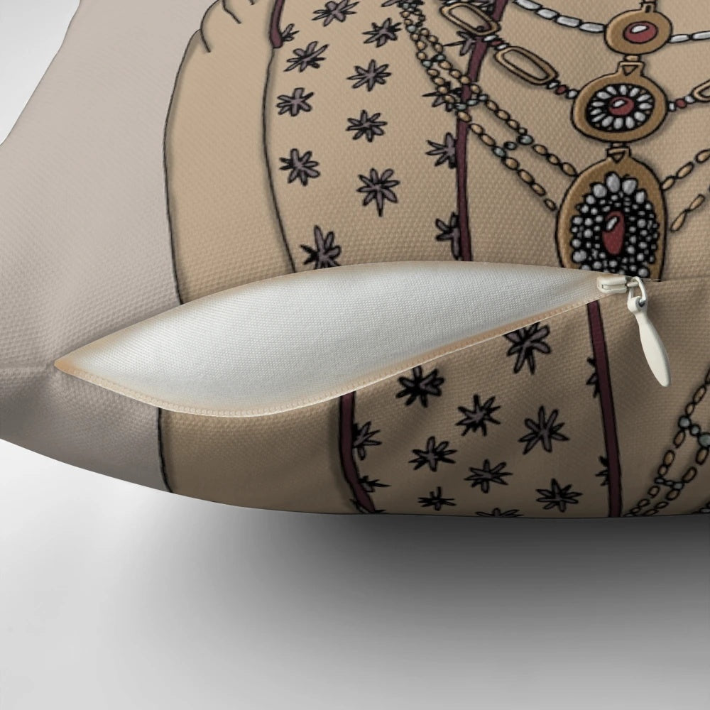 Ornamental Indian royal peacock decorative throw pillow
