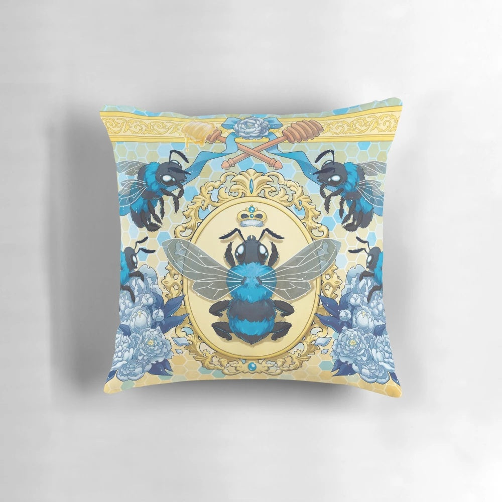 Luxurious royal honey pillow with intricate floral and bee design