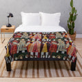 King Henry VIII and His Six Wives Plush Blanket featuring historical artwork