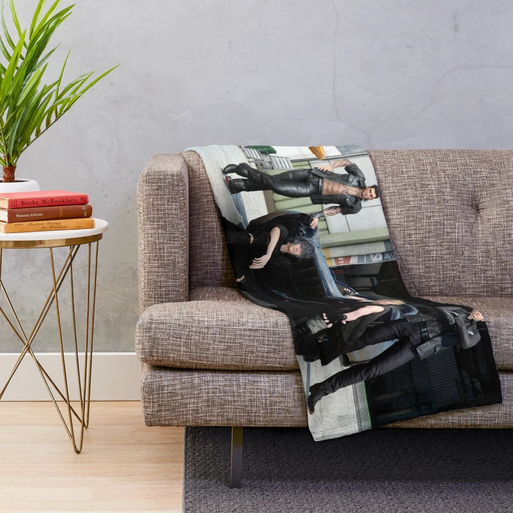 Regalia plush blanket featuring Final Fantasy XV characters