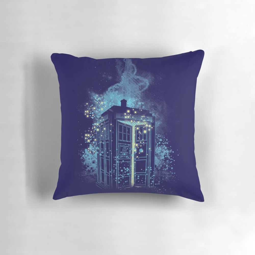 Pillow featuring a time lord, the doctor, and a sonic screwdriver