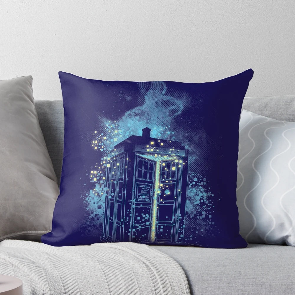 Pillow featuring a time lord, the doctor, and a sonic screwdriver