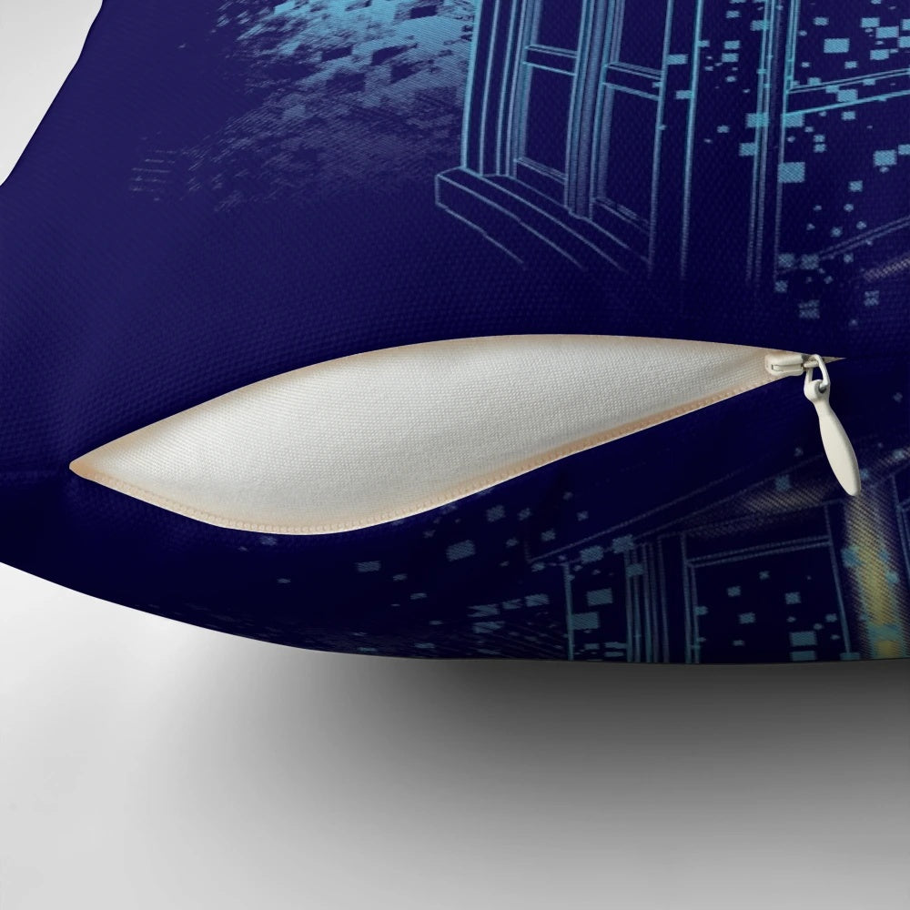 Pillow featuring a time lord, the doctor, and a sonic screwdriver