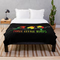 Reggae plush blanket with three little birds illustration