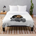 Damien Marley portrait illustration on a plush blanket