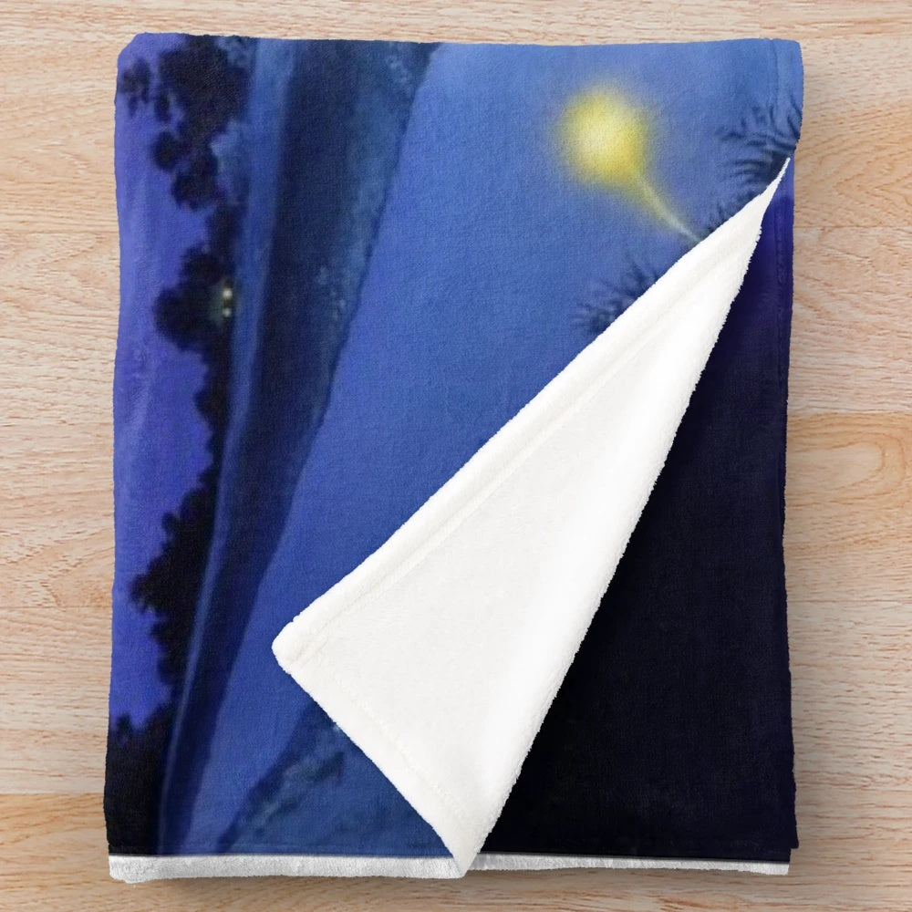 Rei Ayanami inspired plush blanket with kimono and moon design