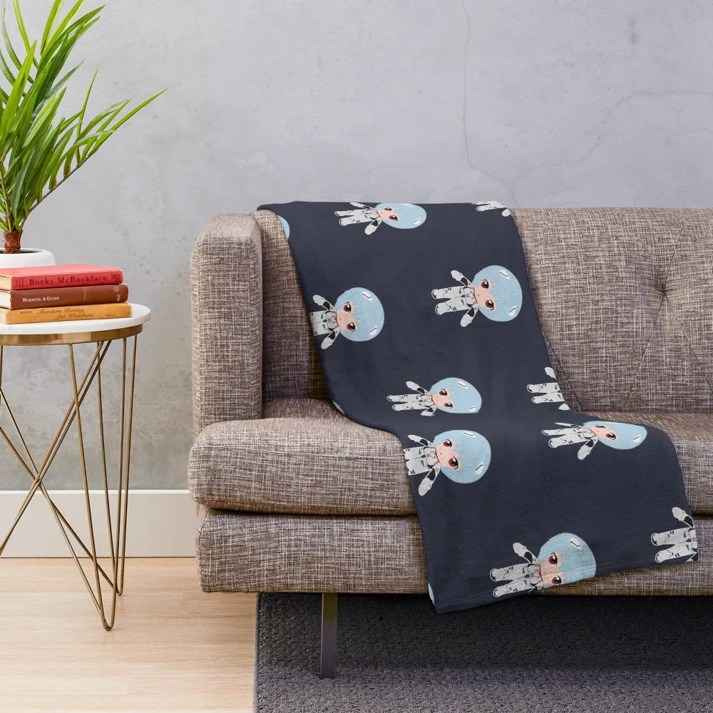 Rei-inspired plush blanket with Evangelion and anime design