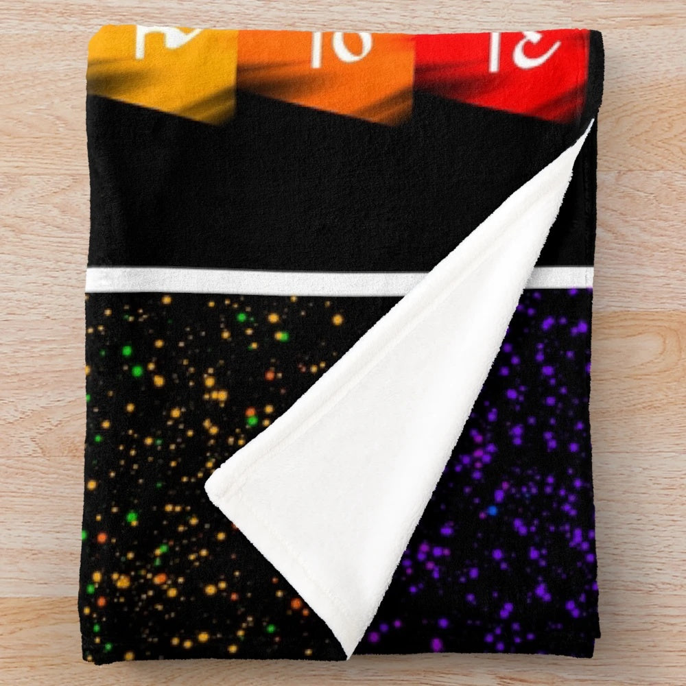 Reiki Chakra Plush Blanket featuring chakra symbols and meanings