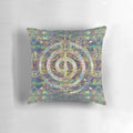 Gold choku rei symbol and reiki precepts printed on a plush, high-quality pillow for meditation, reiki, and spiritual healing.