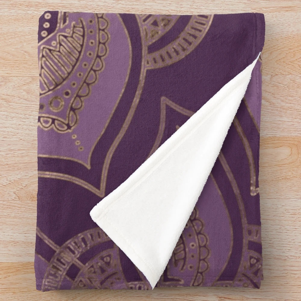 Reiki symbol pastel and gold plush blanket